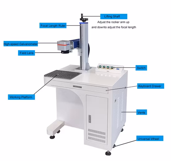 Macchina per stampante industriale per marcatura laser a fibra/CO2/UV con telecamera CCD